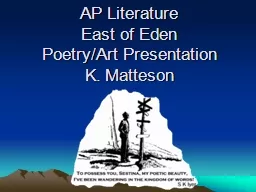 AP Literature East of Eden