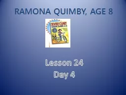 RAMONA QUIMBY, AGE 8 Lesson 24