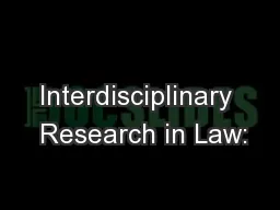 Interdisciplinary  Research in Law: 