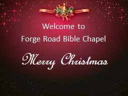 Welcome to Forge Road Bible Chapel