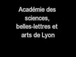 Académie des sciences, belles-lettres et arts de Lyon