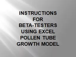 INSTRUCTIONS FOR  BETA-TESTERS
