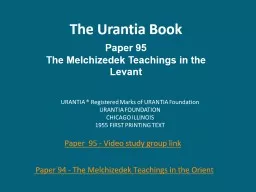 The Urantia Book Paper 95