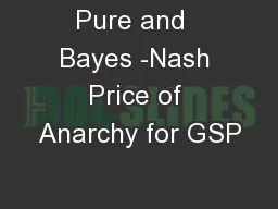 Pure and  Bayes -Nash Price of Anarchy for GSP