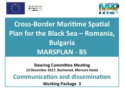 Cross-Border Maritime Spatial Plan for the Black Sea – Romania, Bulgaria
