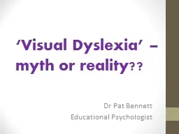 ‘Visual Dyslexia’ – myth or reality??