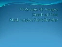 TrioScopic  3D Images  Depth of Field