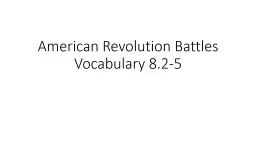 American Revolution Battles Vocabulary 8.2-5