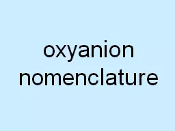 oxyanion nomenclature ate