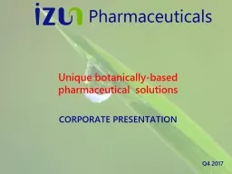 Unique botanically-based pharmaceutical  solutions