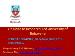 On Road to Research-Led University of Botswana