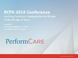 RCPA 2014 Conference Avoiding Psychiatric Hospitalization for Children