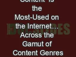Branded TV  Content  is the Most-Used on the Internet… Across the Gamut of Content Genres