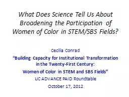 What Does Science Tell Us About Broadening the Participation of Women of Color in STEM/SBS