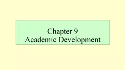 Chapter 9 Academic Development