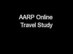 AARP Online Travel Study