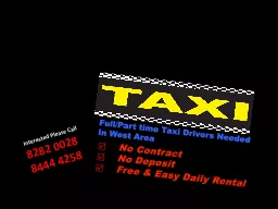 Full/Part time Taxi Drivers Needed