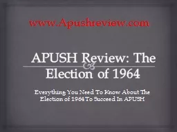 APUSH Review: The Election of 1964