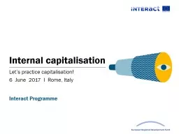 Capitalisation in  Interreg