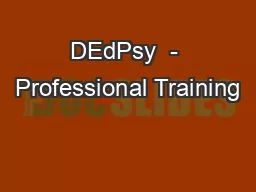 DEdPsy  - Professional Training
