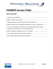 CHAMPS Access FAQs Rev   Page of FFHVV V Table of Cont