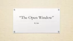 “The Open Window” By Saki