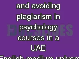 Reducing test anxiety and avoiding plagiarism in psychology courses in a UAE English-medium