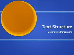 Text Structure Descriptive Paragraphs