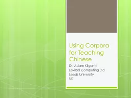 Using Corpora for Teaching Chinese