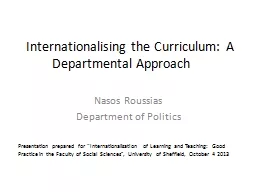 Internationalising the  Curriculum