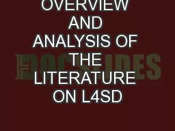OVERVIEW AND ANALYSIS OF THE LITERATURE ON L4SD