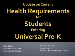 Update on Current  Health Requirements