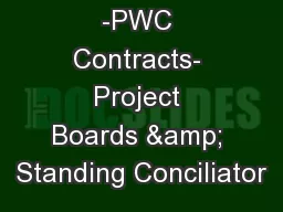 -PWC Contracts- Project Boards & Standing Conciliator