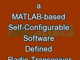 Implementing a MATLAB-based Self-Configurable Software Defined Radio Transceiver