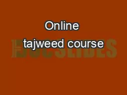 Online tajweed course