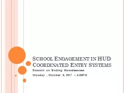 School Engagement in HUD Coordinated Entry Systems