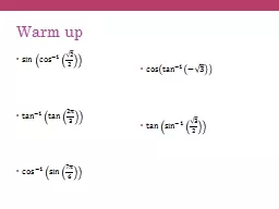 Warm up   The Law of  Sines