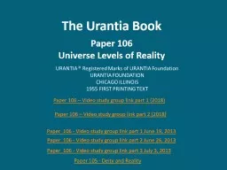 The Urantia Book Paper 106