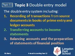 Topic 3  Double entry model