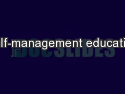 Self-management education