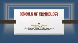 Schools of Criminology By