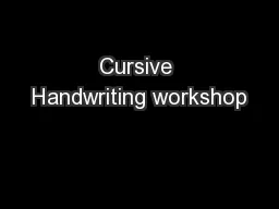 Cursive Handwriting workshop