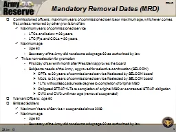 Mandatory Removal Dates (
