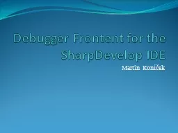 Debugger Frontent for the SharpDevelop IDE