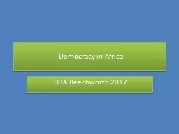 Democracy in Africa U3A