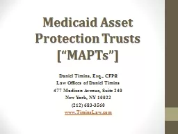 Medicaid Asset Protection Trusts [“