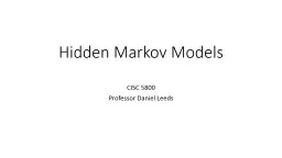 Hidden Markov Models CISC 5800
