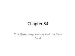 Chapter 34 The Great depression and the New Deal