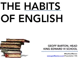THE HABITS OF ENGLISH GEOFF BARTON, HEAD
