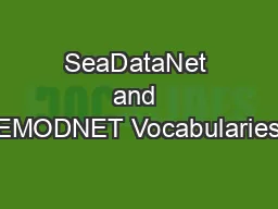 SeaDataNet and EMODNET Vocabularies